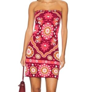 Cara Cara Red and Pink Floral Mini Dress